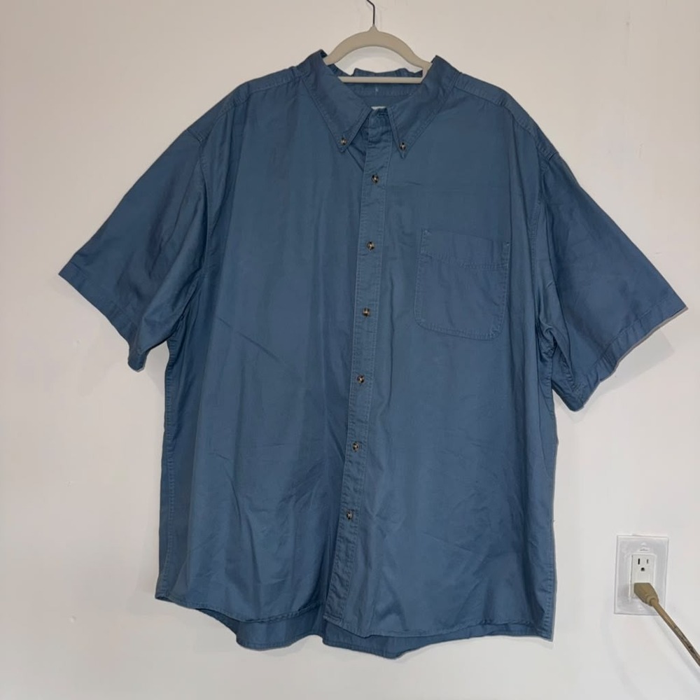 Knightsbridge Men's Plus Sz 2X Button Up Shirt Short Sleeves Utility Work Casual